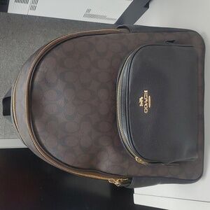 Large Coach Signature Brown and Black Backpack